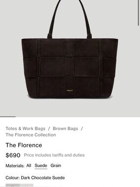 DeMellier Dark Chocolate Suede Tote